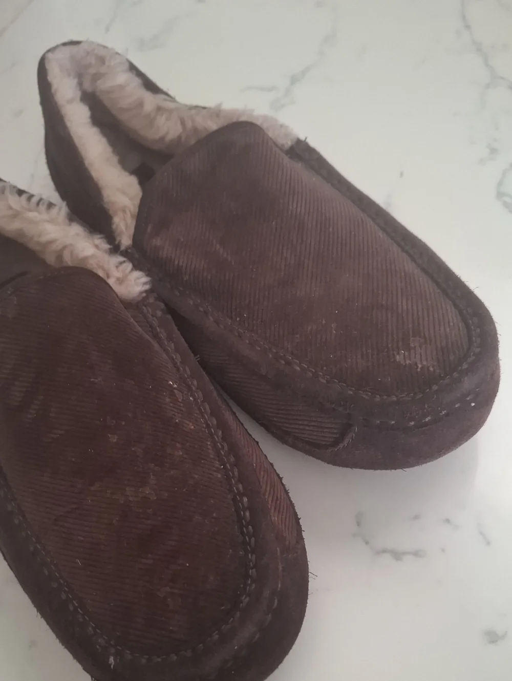 UGG Men's Dark Brown Slip-On Moccasins